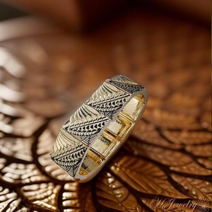 20mm Tribal Polynesian Bracelet - Hawaiian Jewelry - Beach Jewelry - Gold Bracelet - Gifts for her - Made in Hawaii