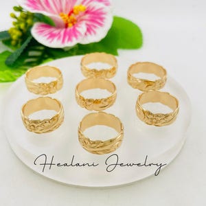 8mm Traditional Hawaiian Scalloped Edge Band Ring - Hawaiian ring - Gold Ring - Heirloom Jewelry - gifts for her