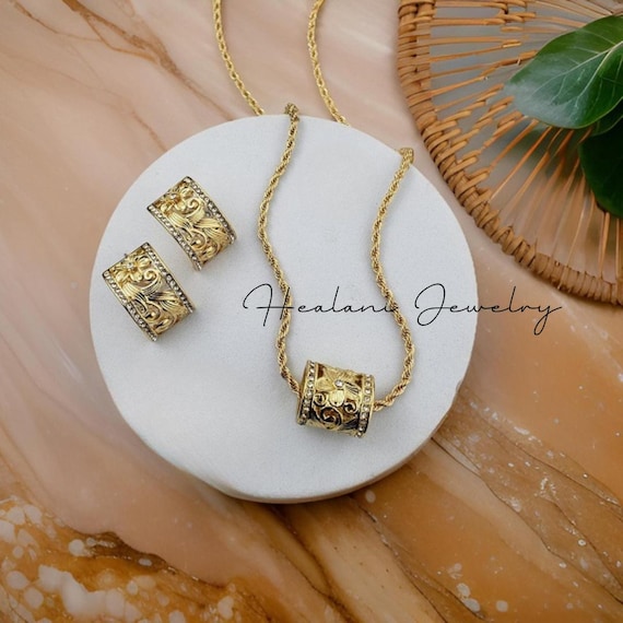 Jewelry Set Hawaiian Earrings Hawaiian Necklace Made in