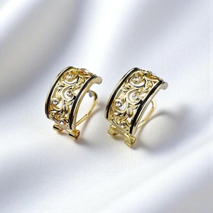 Hawaiian Scroll French Cuff earrings - Hawaiian Earrings - Dangle Earrings - Made in Hawaii - Gift for Her - Floral Jewelry