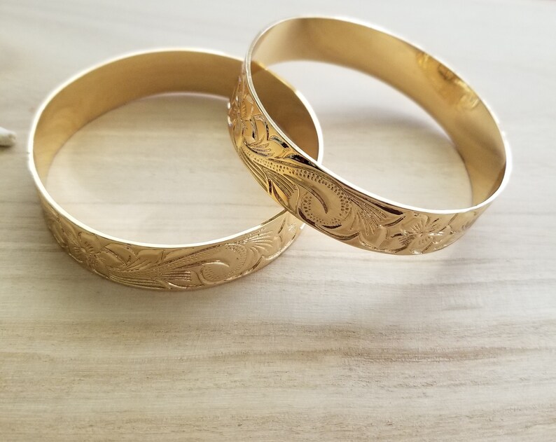 15mm Gold Hawaiian Bangle Bracelet Hawaiian Bracelet Etsy