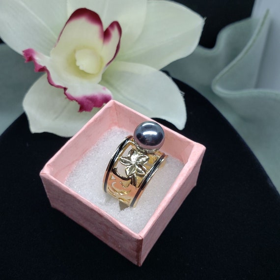 15mm Gold Plated Hawaiian Heirloom Pearl Ring Hawaiian Ring | Etsy