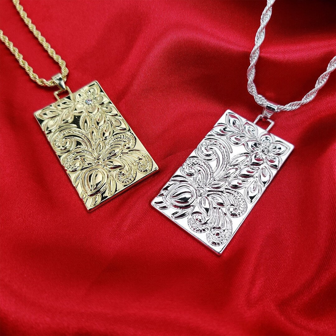 Hawaiian Heirloom Plate Necklace Large Plate Necklace Hawaiian Necklace