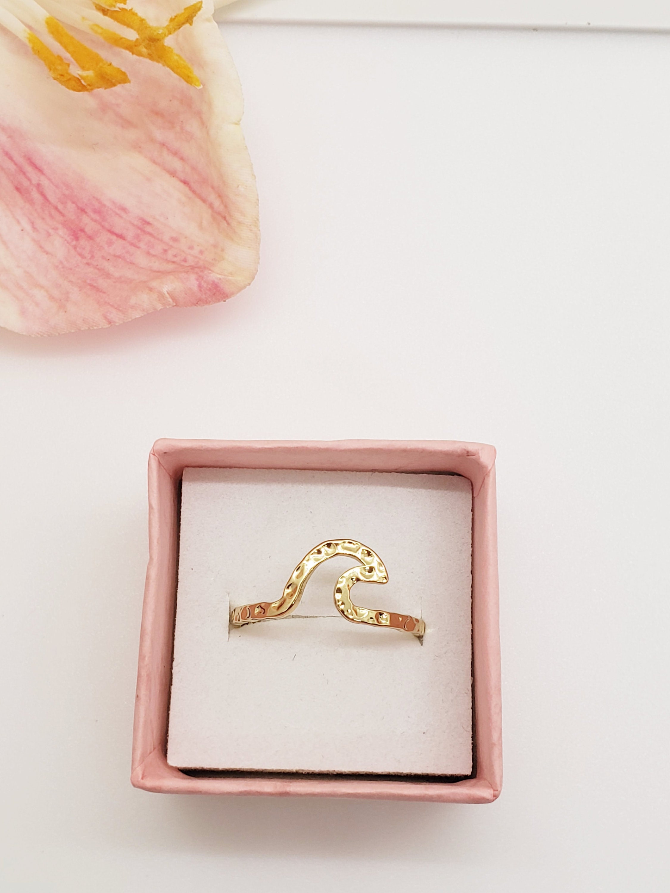 Gold Adjustable Ocean Wave Ring - Beach Jewelry - Boho Jewelry - Silver ...