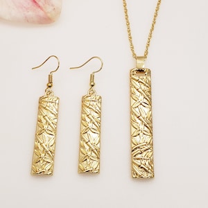 Jewelry Set D - Hawaiian Earrings - Hawaiian Necklace - Made in Hawaii - Gift for Her - Floral Jewelry - Gold Earrings - Polynesian Jewelry