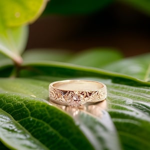 14kt Gold Plated Hawaiian Heirloom CZ Ring - Hawaiian ring - Gold Ring - Heirloom Jewelry - gifts for her