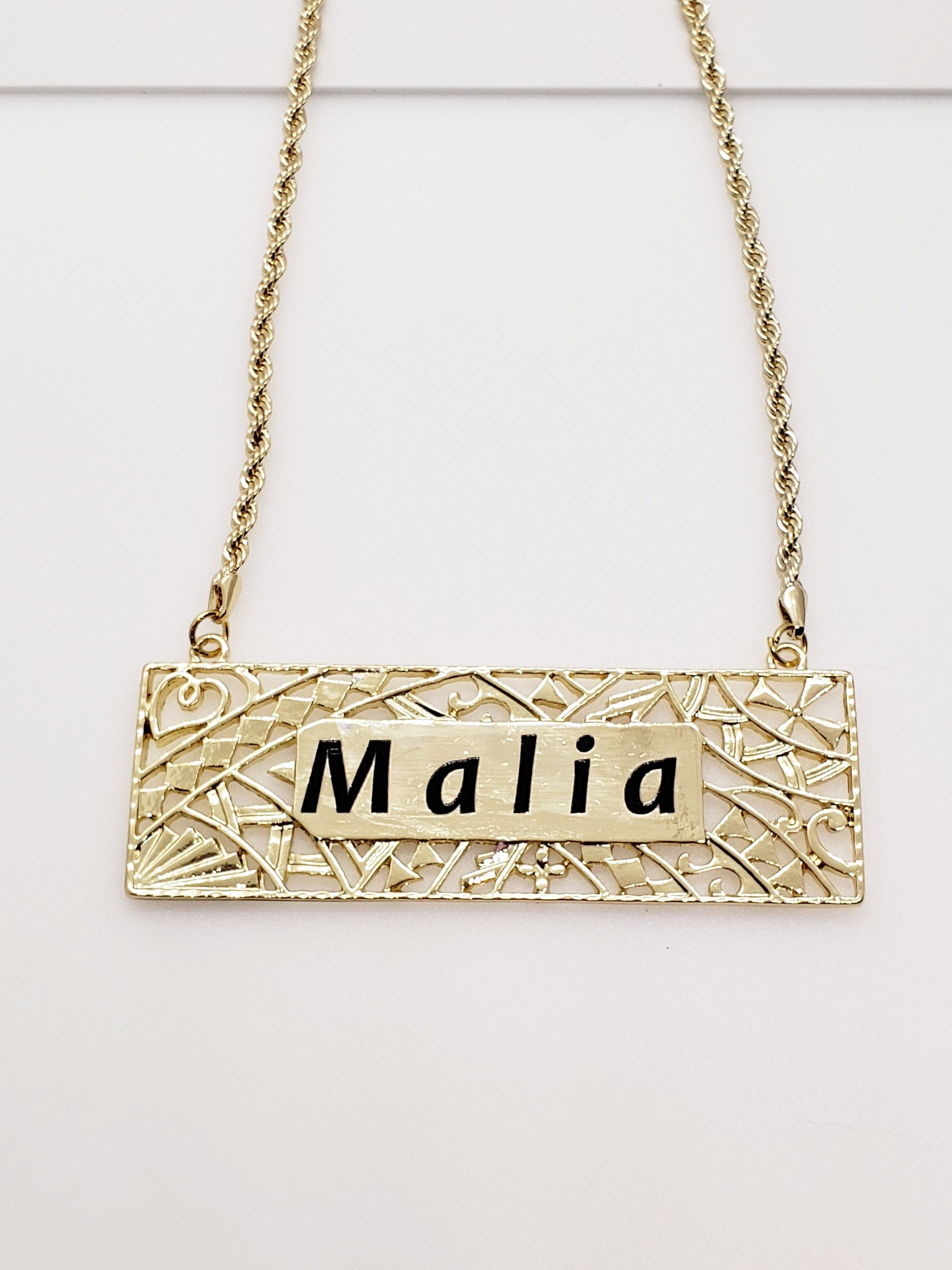 Custom Nameplate Necklaces ID Name Necklaces Hawaiian Etsy