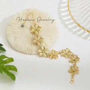 Plumeria Bracelet - Hawaiian Bracelet - Hawaiian Jewelry - Gold Bracelet - Gifts for her - Made in Hawaii