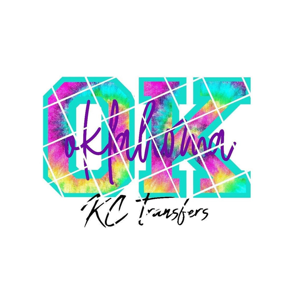Oklahoma Watercolor Bright Abbreviation Ready to Press Sublimation