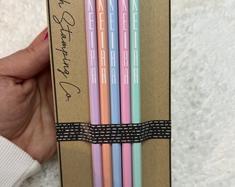 Personalized Stamped Pencil Set Pastel Ticonderoga 24 HR Turnaround