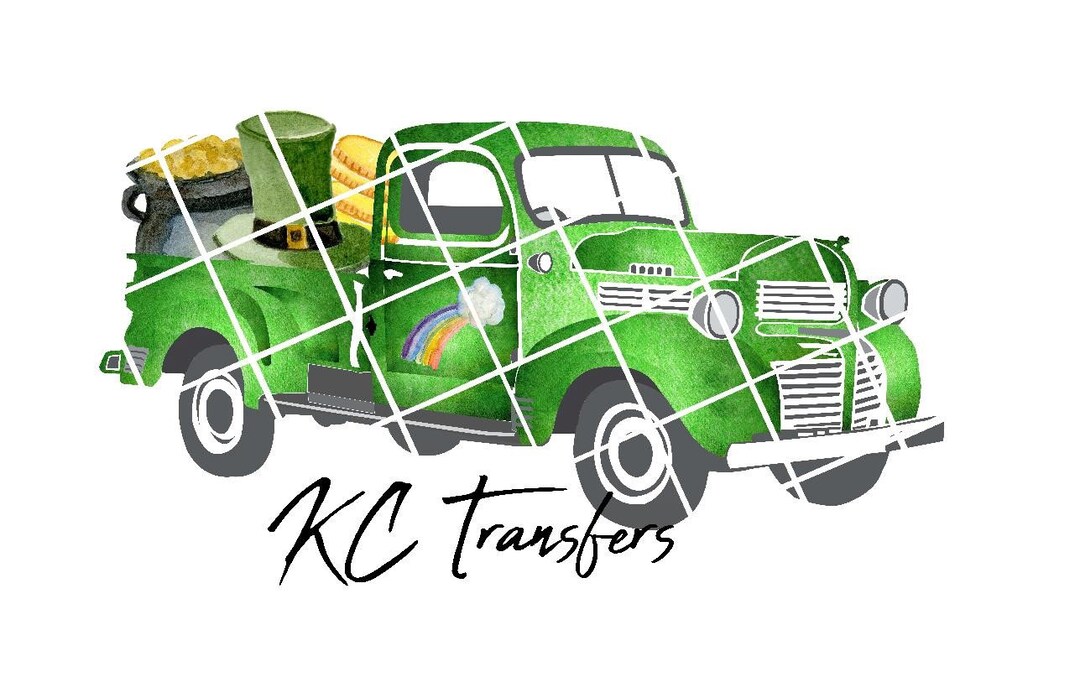 Pot of Gold Truck Watercolor Rainbow St Patrick's Ready to Press ...