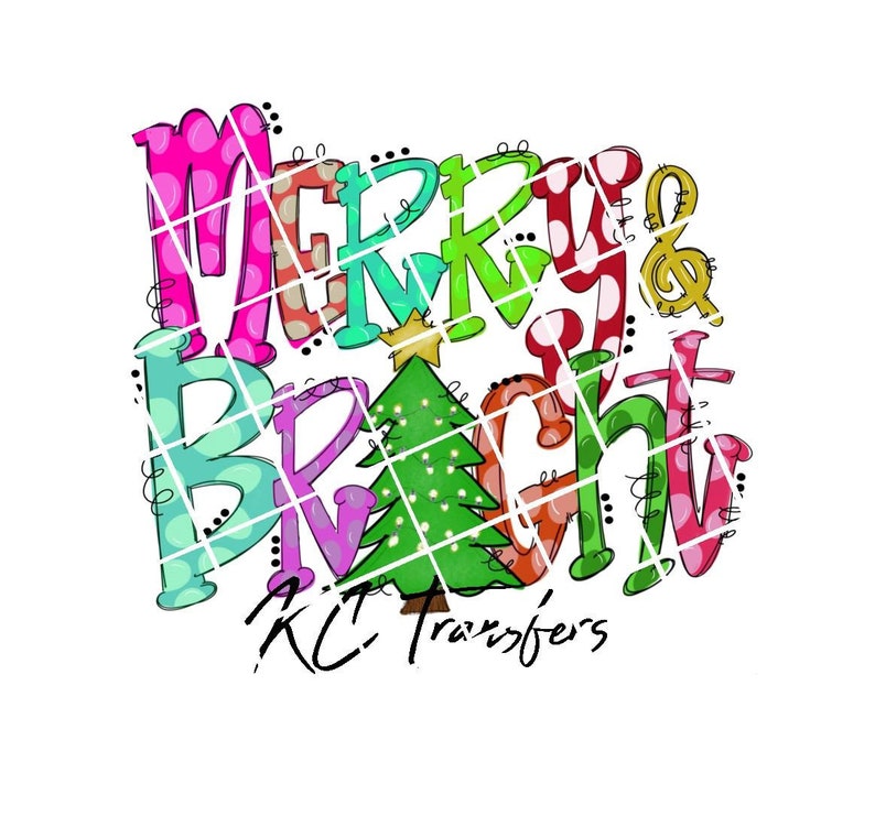 Download Merry And Bright Doodle Christmas Ready To Press ...