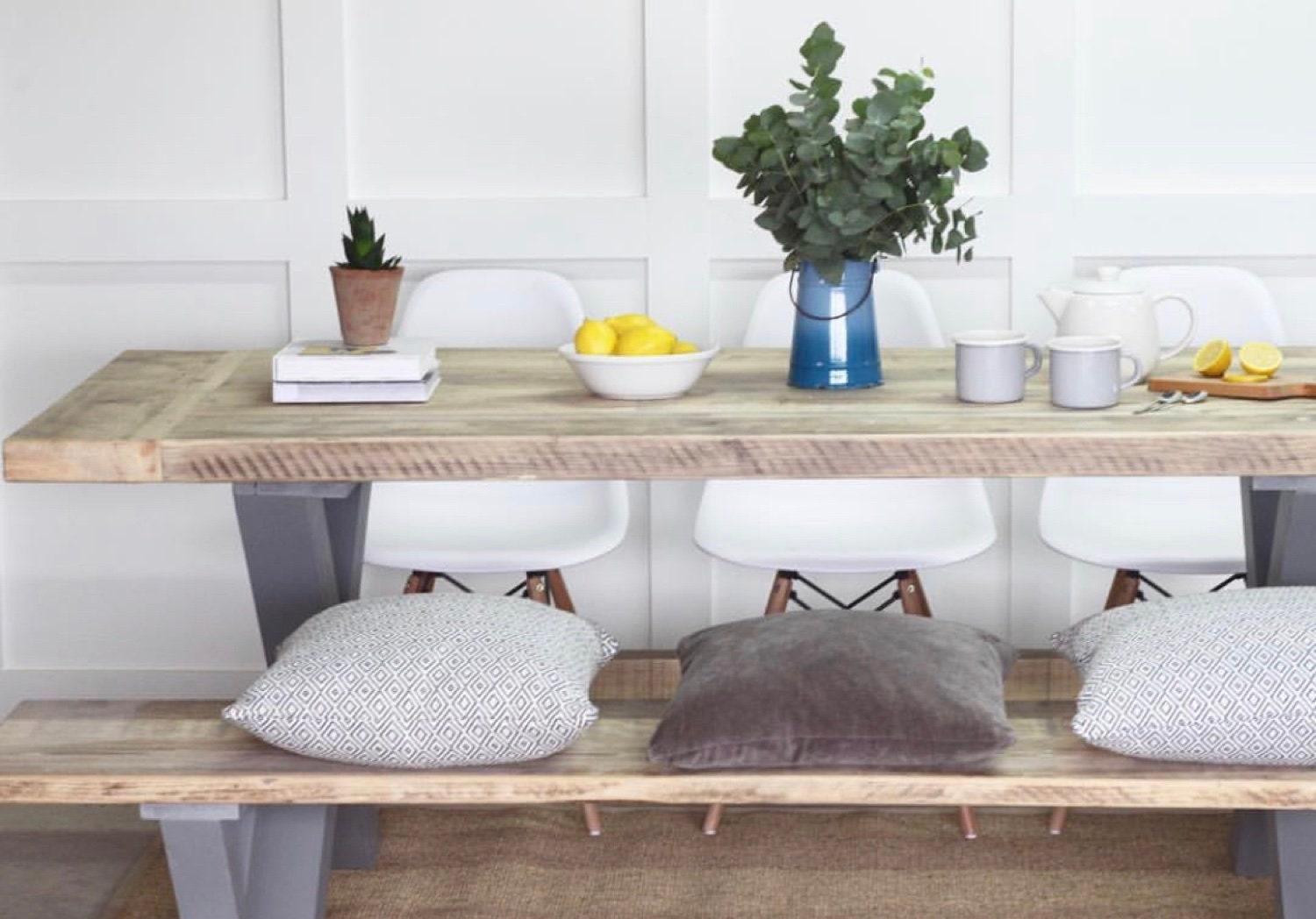 Reclaimed Dining Table With Rustic Wood Top king's Cross Etsy UK