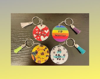 Custom FIP Warrior Acrylic Keychains with Tassel (Feline Infectious Peritonitis, Cat, Kitten)