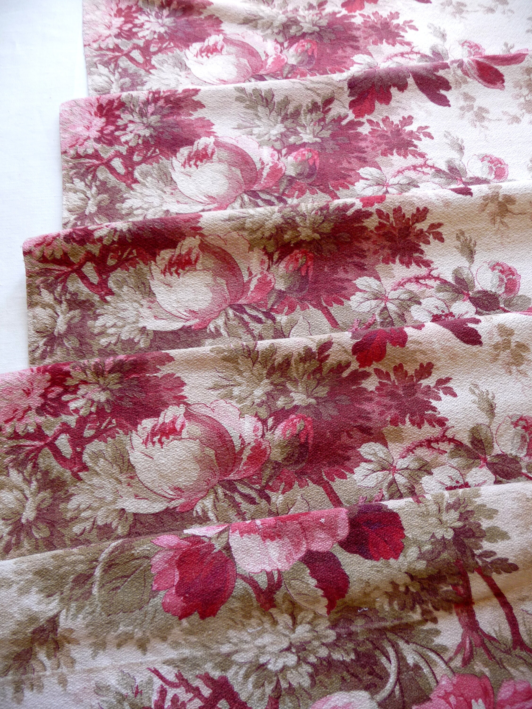 French fabric vintage cretonne fabrics LAST PANEL 1800s Etsy