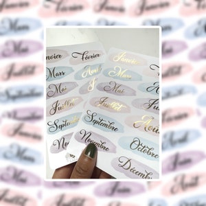 Sticker "Foil Or Mois de l'année" -Planche autocollant - Bullet journal & Planner - Journaling - Plannificateur - Scrapbooking