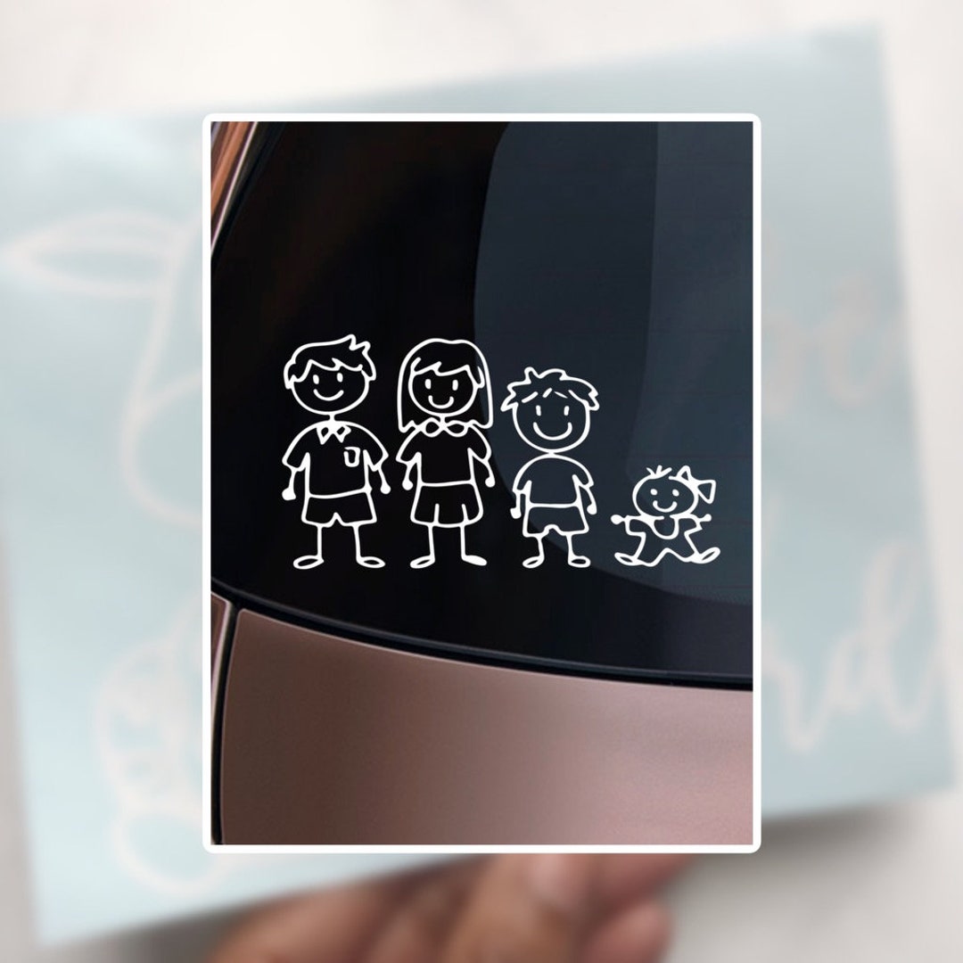 Family Sticker for Car - Sticker Family Members Car - Dad, Mom, Child ...
