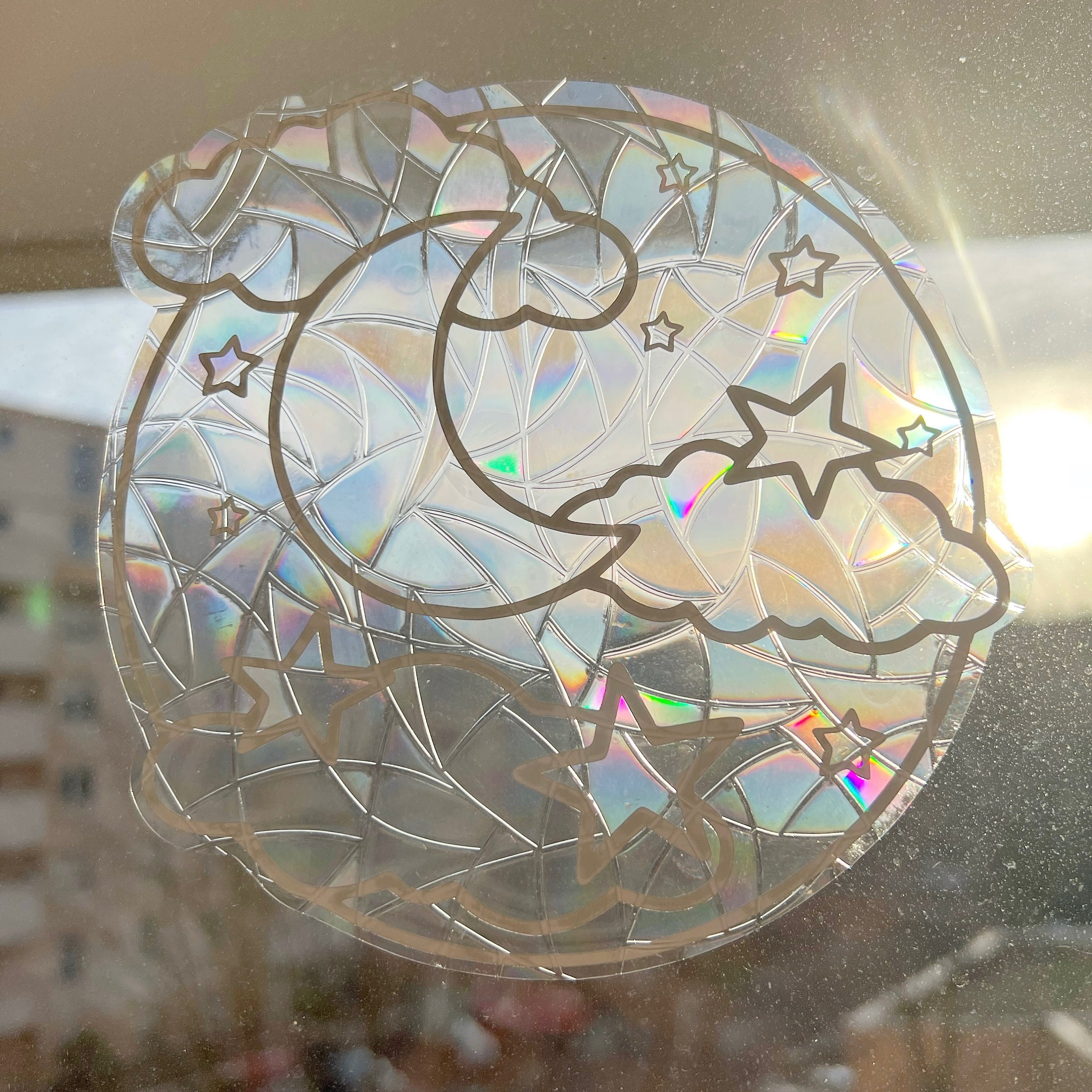Attrape-soleil en cristal pour fenêtre, arc-en-ciel, lune boule de