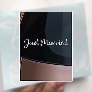 Adesivo Just Married - Adesivo per auto - sposi - decorazione auto bianca, oro o argento - adesivo adesivo