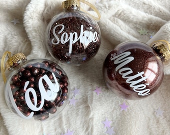 Personalized christmas ornament  label - Sticker first name - Seat marker - Christmas holiday - waterproof stickers