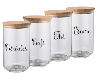 Étiquettes bocaux vinyle -Autocollants personnalisables -Rangement et organisation de la cuisine  -  Stickers waterproof garde manger