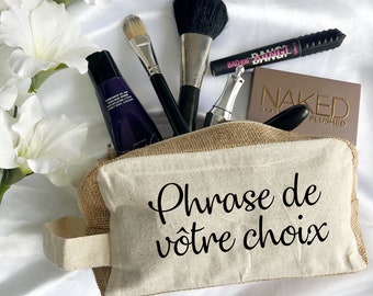 Trousse prénom personnalisée- Trousse de toilette, trousse à maquillage, cadeau personnalisé - mariage - fête - maîtresse et maître d'école