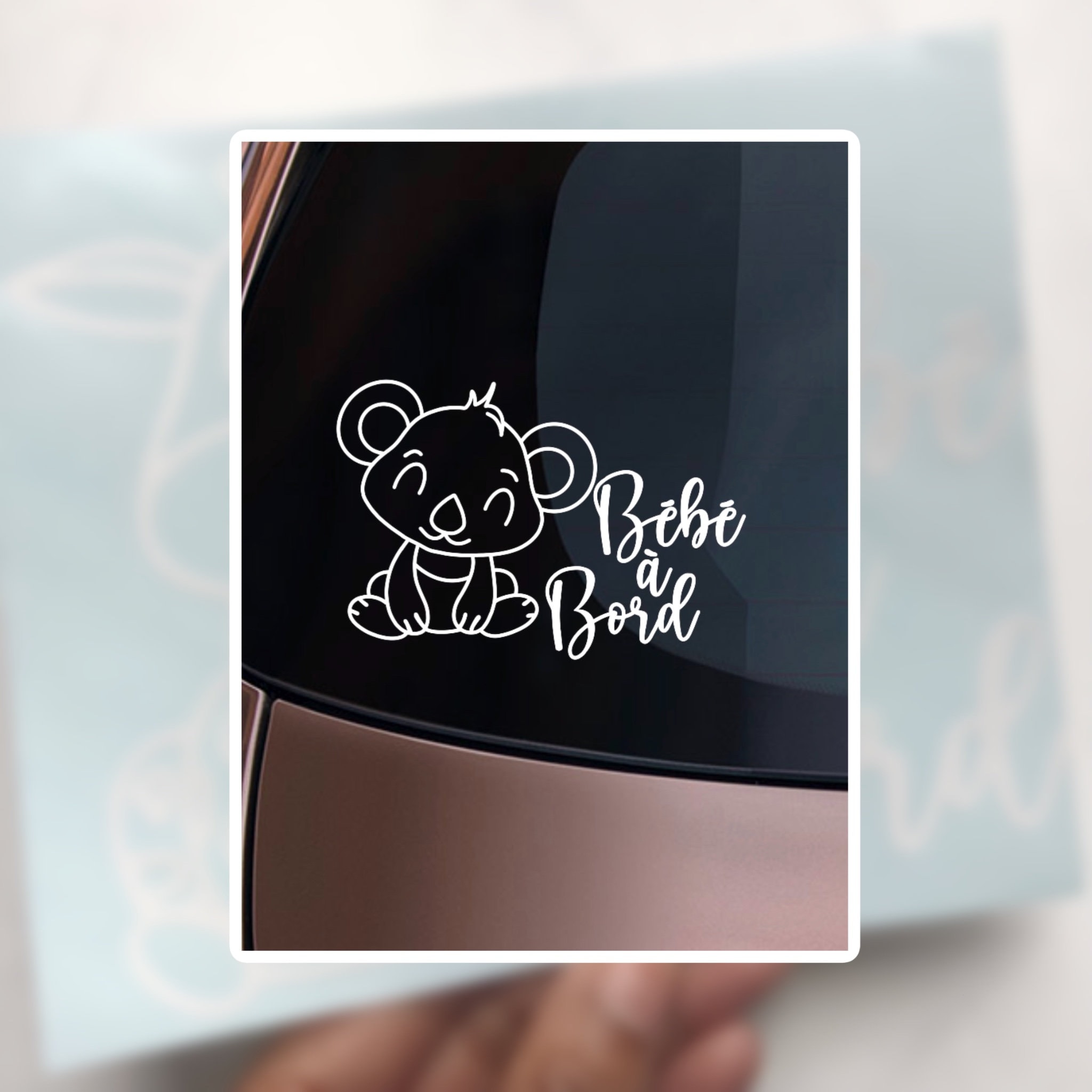 Autocollant Bébé à Bord Pour Vitre De Voiture – Vinyle Noir 12,7 X 17,8 Cm, Personnalisation Facile