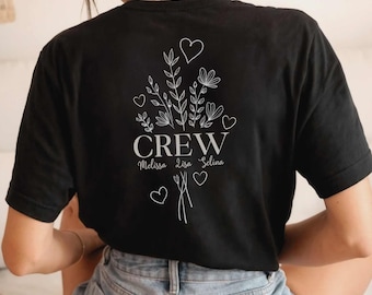 JGA Shirt Women, Bride + Crew Shirt, Personalized Hen Party T-Shirt, Bride T-Shirt, Team Bride Shirt, Jga Ideas, Maid of Honor