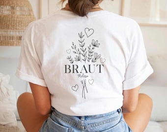 JGA Shirt Women, Bride + Crew Shirt, Personalized Hen Party T-Shirt, Bride T-Shirt, Team Bride Shirt, Jga Ideas, Maid of Honor