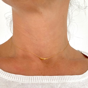 Golden necklace with small squares, birthday gift, best friend gift