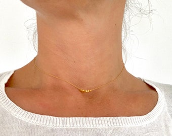 Goldene Kette mit kleinen Quadraten, Geschenk zum Geburtstag, Geschenk beste Freundin, Ostergeschenk oder Muttertagsgeschenk