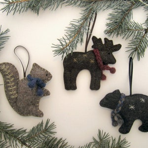 Canadian Woodland Animals - Moose, Bear, Squirrel, Hare, Beaver, Raccoon Ornaments