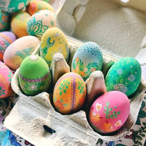 Hand Painted Wooden Easter eggs