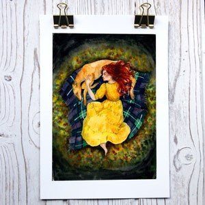 Dreaming Lurcher Love Art Print Limited Edition