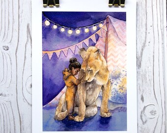 Löwenjunges Baby Tiere Kunstdruck Limitierte Edition