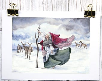 The Cailleach Giclée Kunstdruck Keltische heilige Hexengöttin