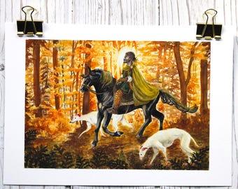 Arawn Giclée Kunstdruck Keltische Mythologie Lord von Annwn