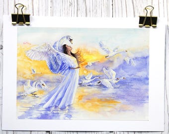 Caer Ibormeith Giclée Kunstdruck Keltische Göttin der Träume