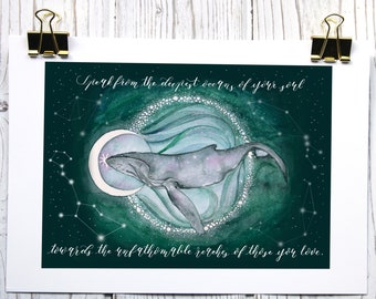 Whale Animal Spirit Kunstdruck Limitierte Auflage