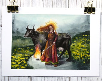 Brigid Keltische Göttin Kunstdruck Limitierte Auflage