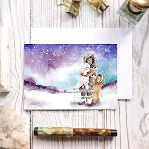 Märchen-Baby-Eisbär-Grußkarte