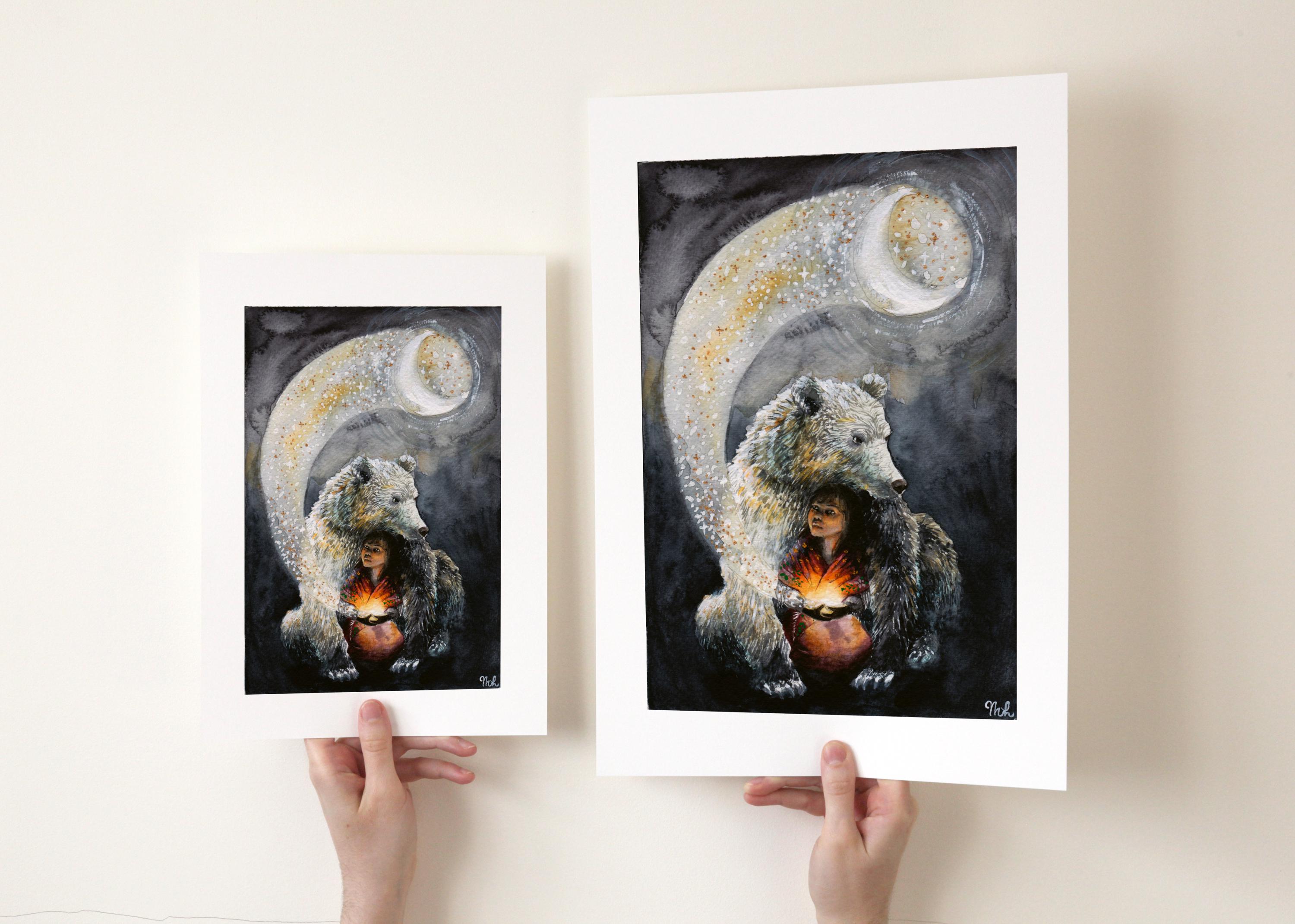 Spirit Bear Celestial Moon Art Print Limited Edition - Etsy