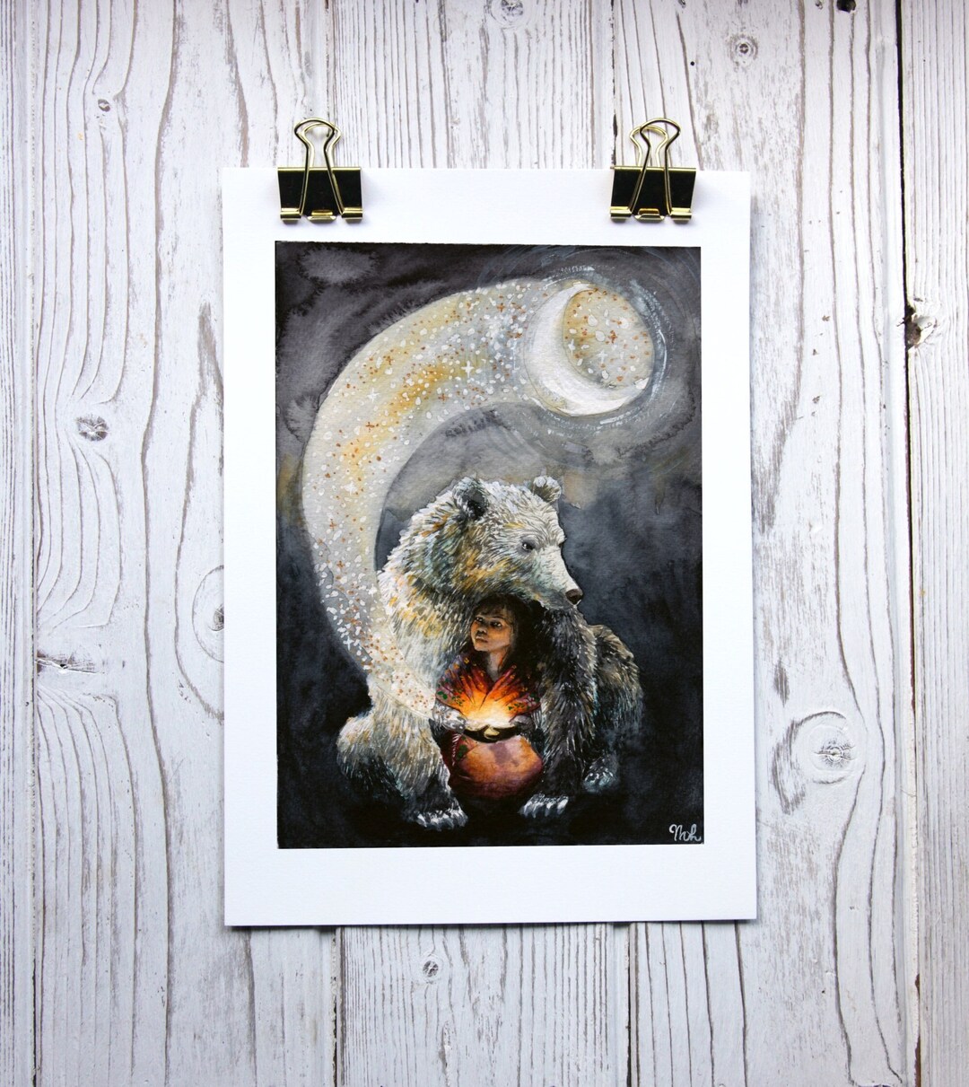 Spirit Bear Celestial Moon Art Print Limited Edition - Etsy