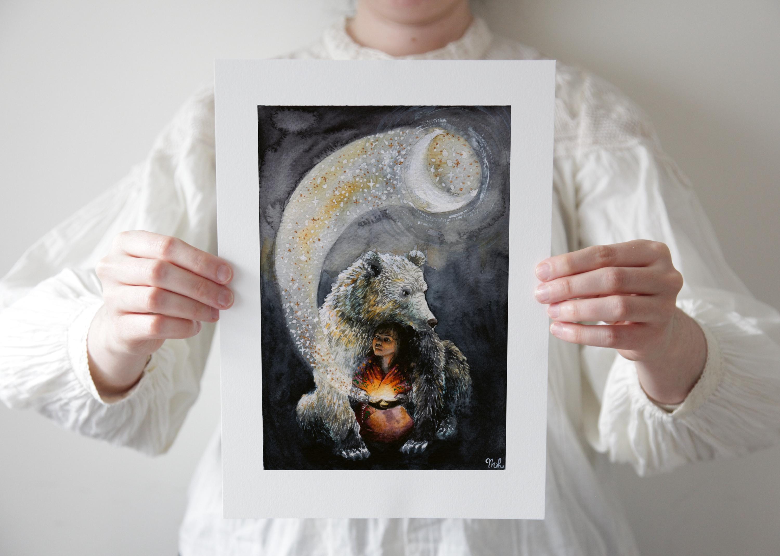Spirit Bear Celestial Moon Art Print Limited Edition - Etsy