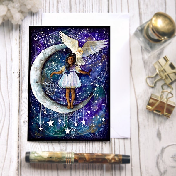 Mystical Moon Night Owl Card