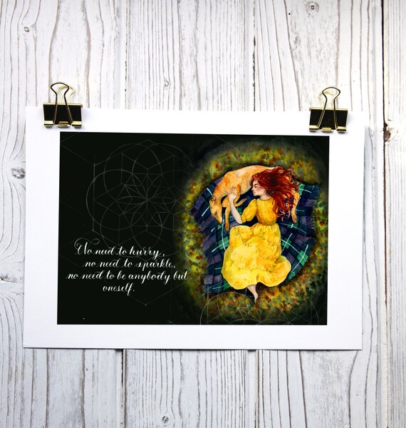 Slow Living Literary Quote Art Print Limited Edition