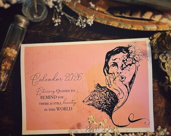 2026 Buchliebhaber Zitat Kalender, um Ihnen Hoffnung zu geben
