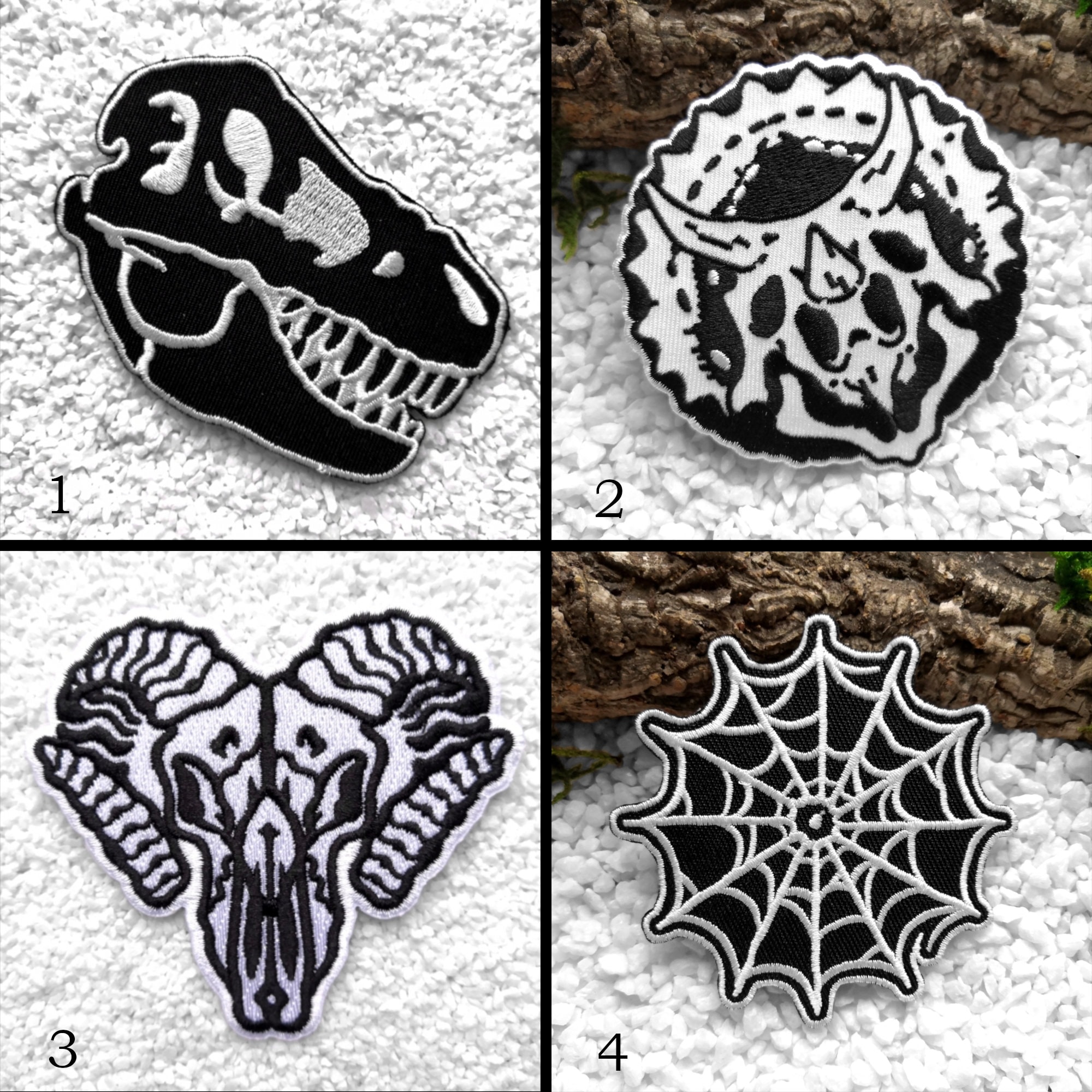 HUGE Black Wicked Ram Skull Patch Iron on Patch or Sew on Pagen Punk Gothic Goth  Patch