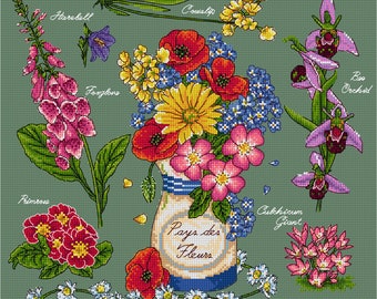 AJBD11 Country Flowers Cross Stitch Chart Only pdf