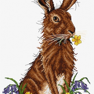 AJBD33 Spring Hare pdf cross stitch chart only